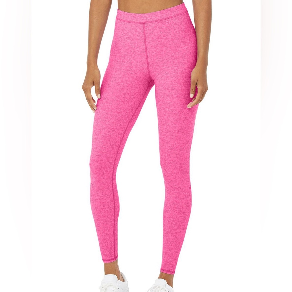 Alo Yoga Alosoft Highlight Leggings — Neon Pink Heather / Medium